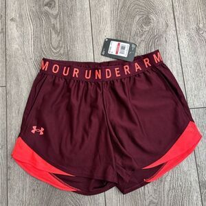 Under Armour Red Athletic Shorts Lightweight Elastic Waist